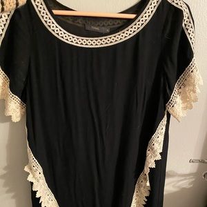 Black crochet dress